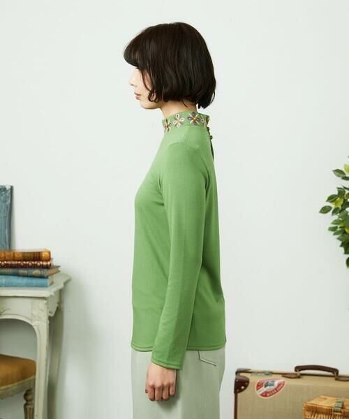 Jocomomola / ホコモモラ カットソー | ベアスムース 配色フラワー刺繍カットソー | 詳細5