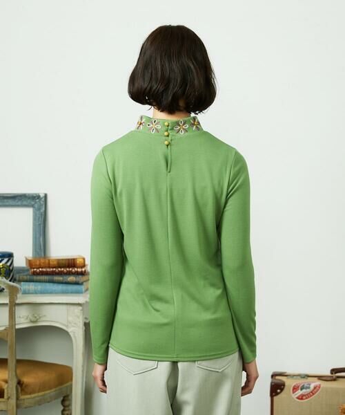 Jocomomola / ホコモモラ カットソー | ベアスムース 配色フラワー刺繍カットソー | 詳細6