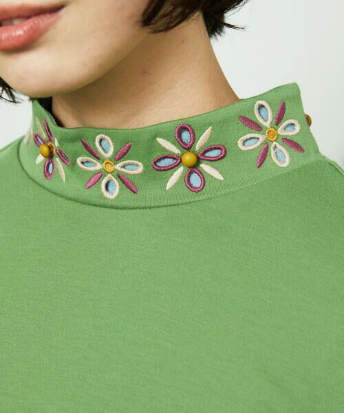 Jocomomola / ホコモモラ カットソー | ベアスムース 配色フラワー刺繍カットソー | 詳細7