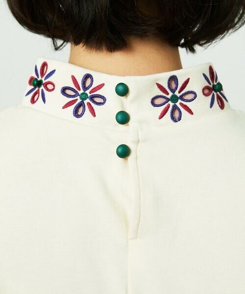 Jocomomola / ホコモモラ カットソー | ベアスムース 配色フラワー刺繍カットソー | 詳細16
