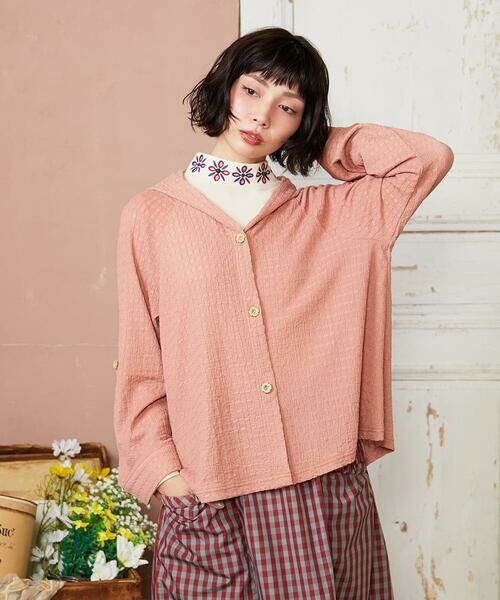 Jocomomola / ホコモモラ カットソー | ベアスムース 配色フラワー刺繍カットソー | 詳細20