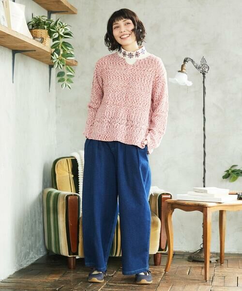 Jocomomola / ホコモモラ カットソー | ベアスムース 配色フラワー刺繍カットソー | 詳細25