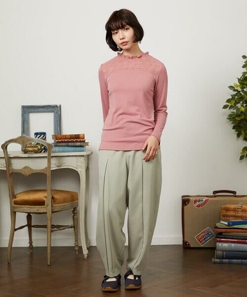 Jocomomola / ホコモモラ カットソー | ベアスムース  レース切り替えカットソー | 詳細4