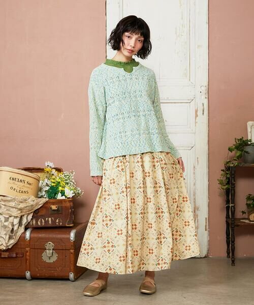 Jocomomola / ホコモモラ カットソー | ベアスムース  レース切り替えカットソー | 詳細10