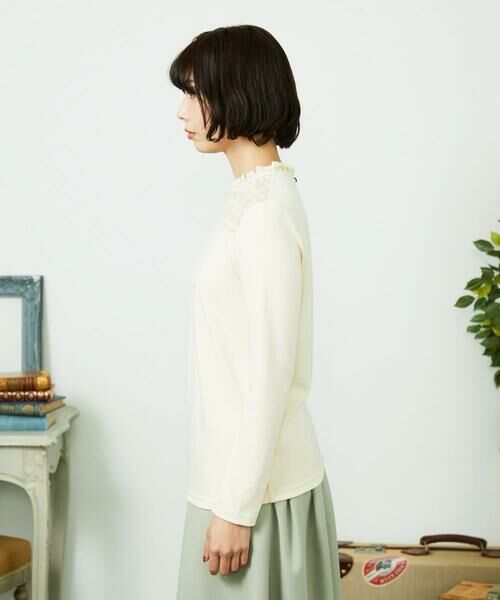 Jocomomola / ホコモモラ カットソー | ベアスムース  レース切り替えカットソー | 詳細12