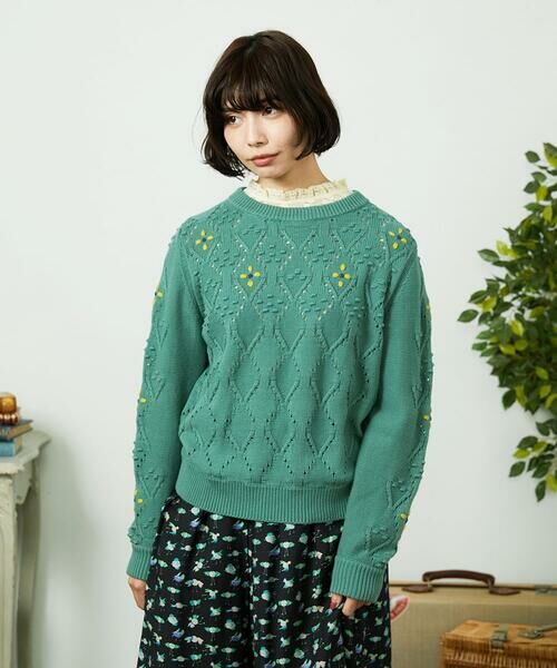 Jocomomola / ホコモモラ カットソー | ベアスムース  レース切り替えカットソー | 詳細28