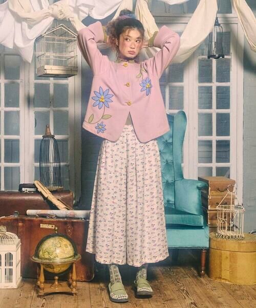 Jocomomola / ホコモモラ その他パンツ | palominos 鳥プリントワイドパンツ | 詳細5