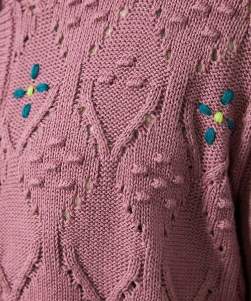 Jocomomola / ホコモモラ カーディガン・ボレロ | フラワー刺繍ケーブルニットカーディガン | 詳細10