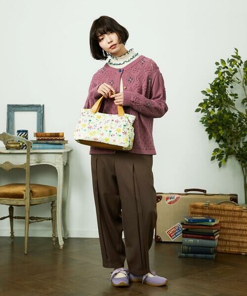 Jocomomola / ホコモモラ カーディガン・ボレロ | フラワー刺繍ケーブルニットカーディガン | 詳細2