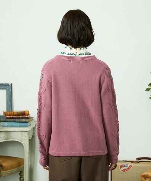 Jocomomola / ホコモモラ カーディガン・ボレロ | フラワー刺繍ケーブルニットカーディガン | 詳細5