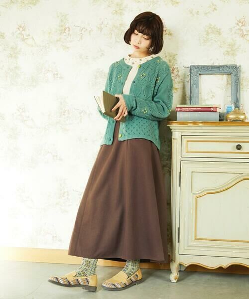 Jocomomola / ホコモモラ カーディガン・ボレロ | フラワー刺繍ケーブルニットカーディガン | 詳細14