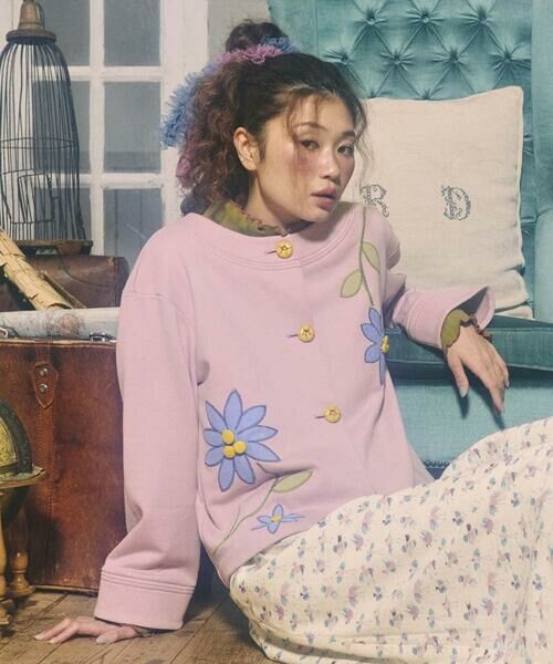 Jocomomola / ホコモモラ カーディガン・ボレロ | Palominos flor フラワーアップリケカーディガン | 詳細1