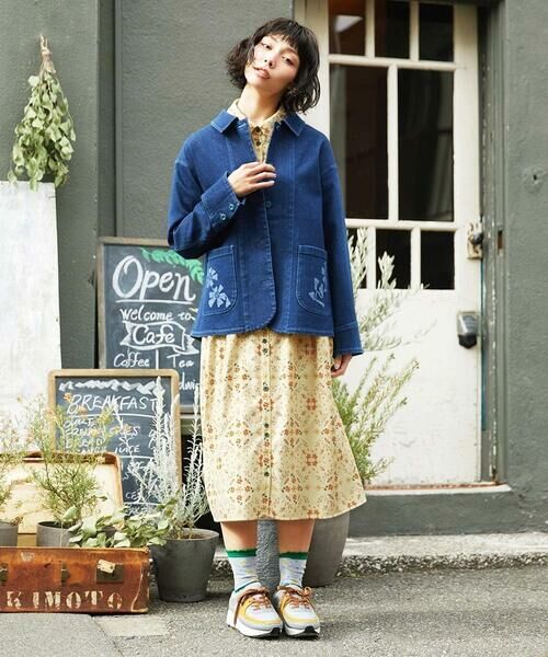 Jocomomola / ホコモモラ ロング・マキシ丈ワンピース | Palomas y flores プリントシャツワンピース | 詳細7