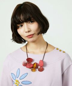 Jocomomola / ホコモモラ ネックレス・ペンダント・チョーカー | ダブルコードフラワーモチーフネックレス