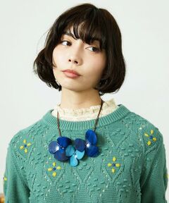 Jocomomola / ホコモモラ ネックレス・ペンダント・チョーカー | ダブルコードフラワーモチーフネックレス