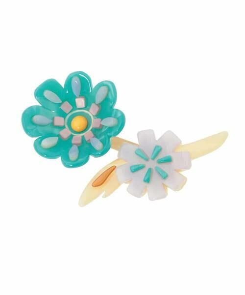 Jocomomola / ホコモモラ ブローチ・コサージュ | フラワーモチーフデザインブローチ（ブルー）