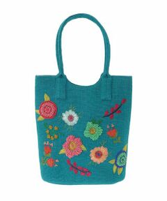 Jocomomola / ホコモモラ トートバッグ | フラワービーズ刺繍トートバッグ