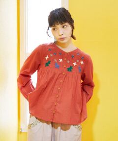 Jocomomola / ホコモモラ シャツ・ブラウス | Baile animal アニマル刺繍ブラウス