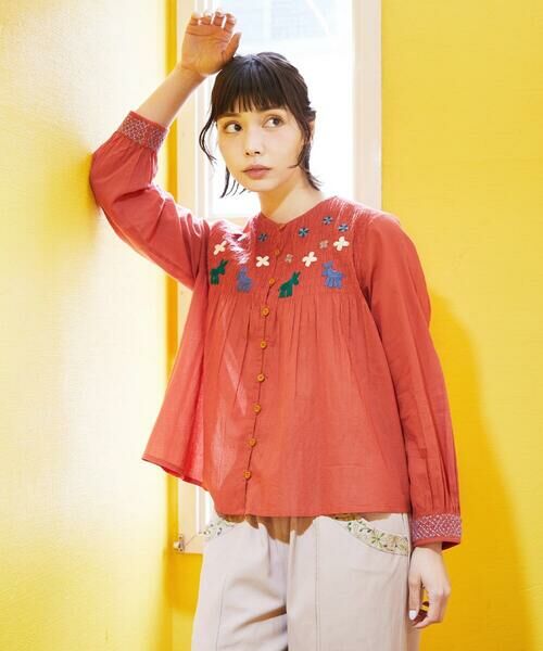 Jocomomola / ホコモモラ シャツ・ブラウス | Baile animal アニマル刺繍ブラウス | 詳細1