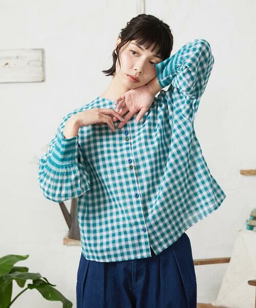 Jocomomola / ホコモモラ シャツ・ブラウス | Puntada ギンガムチェックブラウス | 詳細16