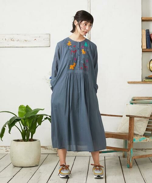 Jocomomola / ホコモモラ ロング・マキシ丈ワンピース | Baile animal アニマル刺繍ワンピース | 詳細10