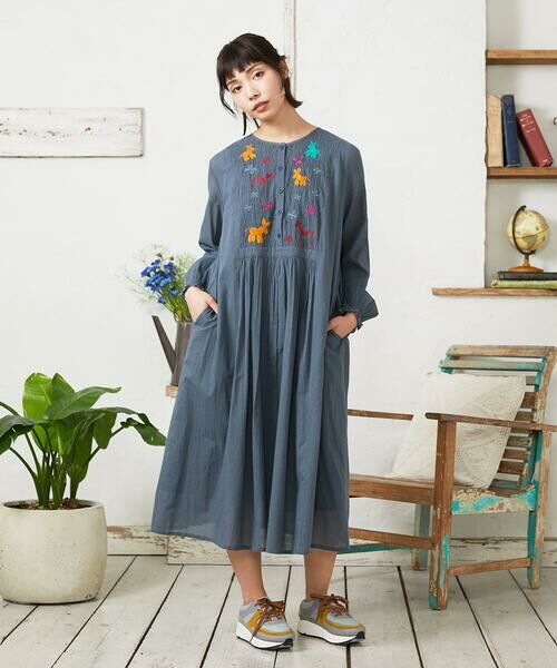 Jocomomola / ホコモモラ ロング・マキシ丈ワンピース | Baile animal アニマル刺繍ワンピース | 詳細11