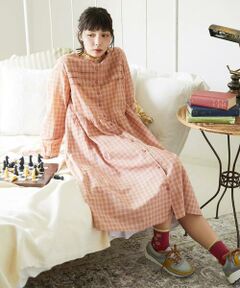 Jocomomola / ホコモモラ ロング・マキシ丈ワンピース | Puntada ギンガムチェックシャツワンピース