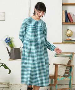 Jocomomola / ホコモモラ ロング・マキシ丈ワンピース | Puntada ギンガムチェックシャツワンピース