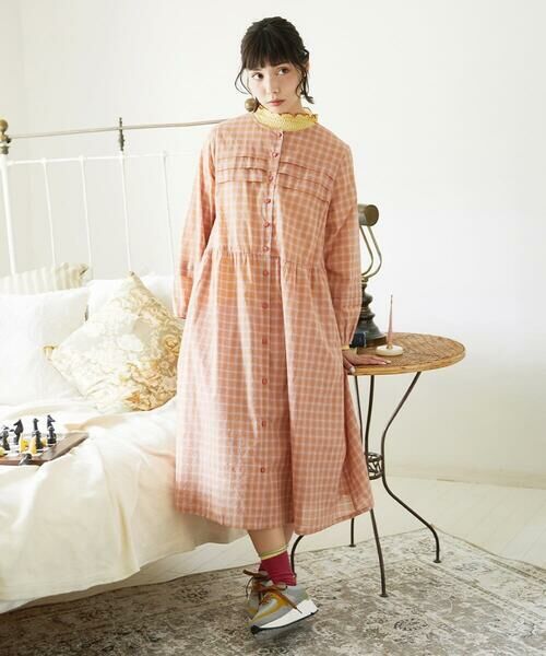 Jocomomola / ホコモモラ ロング・マキシ丈ワンピース | Puntada ギンガムチェックシャツワンピース | 詳細1