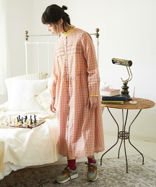 Jocomomola / ホコモモラ ロング・マキシ丈ワンピース | Puntada ギンガムチェックシャツワンピース | 詳細2
