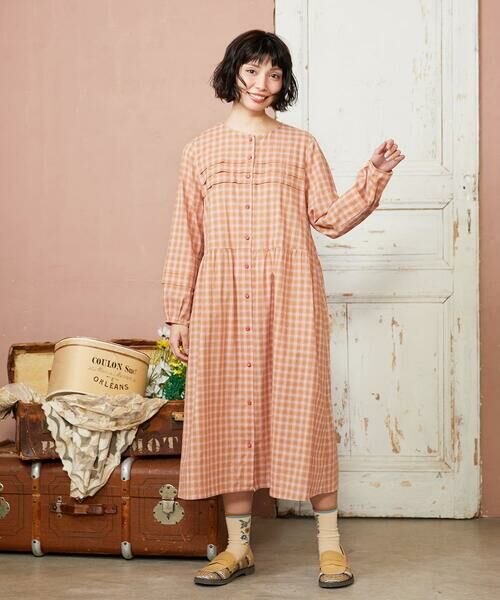 Jocomomola / ホコモモラ ロング・マキシ丈ワンピース | Puntada ギンガムチェックシャツワンピース | 詳細3