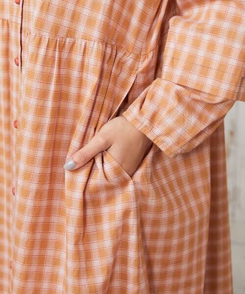 Jocomomola / ホコモモラ ロング・マキシ丈ワンピース | Puntada ギンガムチェックシャツワンピース | 詳細9