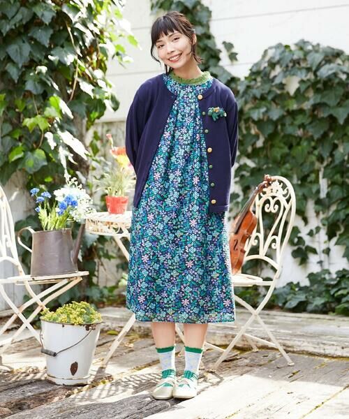 Jocomomola / ホコモモラ ロング・マキシ丈ワンピース | El Rucio フラワープリントレースワンピース［オケージョン］（ブラック）