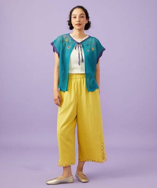 Jocomomola / ホコモモラ ニット・セーター | 【2WAY】Volar フラワーモチーフ半袖ニットベスト | 詳細2