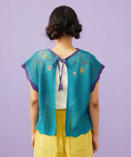 Jocomomola / ホコモモラ ニット・セーター | 【2WAY】Volar フラワーモチーフ半袖ニットベスト | 詳細4