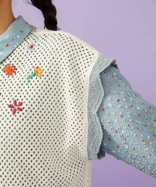 Jocomomola / ホコモモラ ニット・セーター | 【2WAY】Volar フラワーモチーフ半袖ニットベスト | 詳細19
