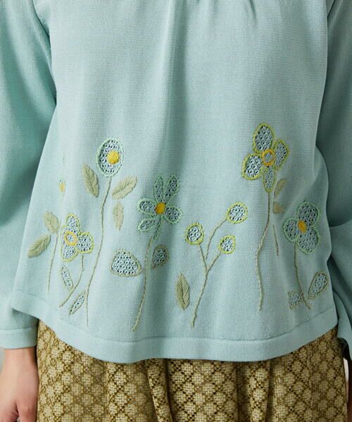 Jocomomola / ホコモモラ ニット・セーター | El Rucio フラワー刺繍ニットプルオーバー | 詳細4