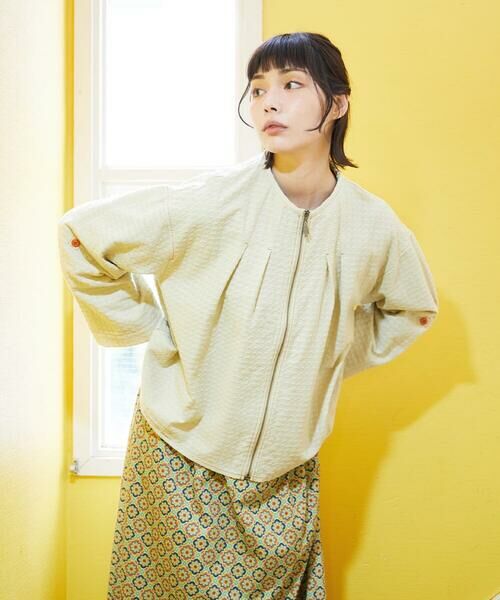 Jocomomola / ホコモモラ ノーカラージャケット | Encrucijada ドビーノーカラージャケット（ベージュ）