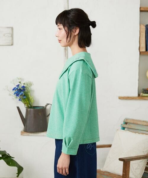 Jocomomola / ホコモモラ カットソー | Aventura セーラーカラーアニマル刺繍入りカットソー | 詳細2