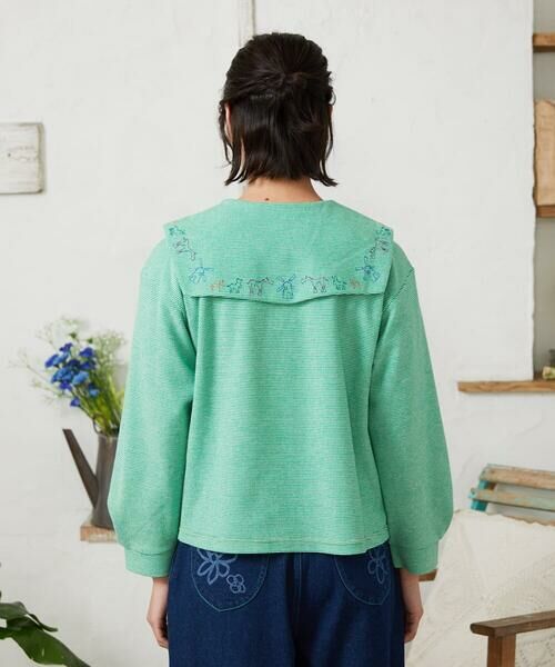 Jocomomola / ホコモモラ カットソー | Aventura セーラーカラーアニマル刺繍入りカットソー | 詳細3