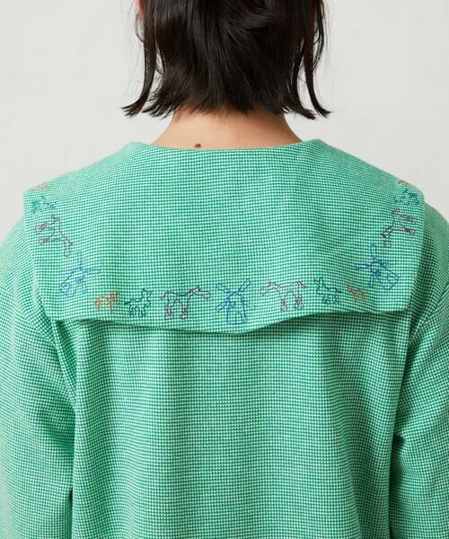 Jocomomola / ホコモモラ カットソー | Aventura セーラーカラーアニマル刺繍入りカットソー | 詳細8