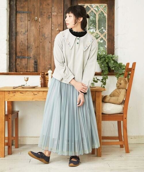 Jocomomola / ホコモモラ カットソー | Aventura セーラーカラーアニマル刺繍入りカットソー | 詳細11