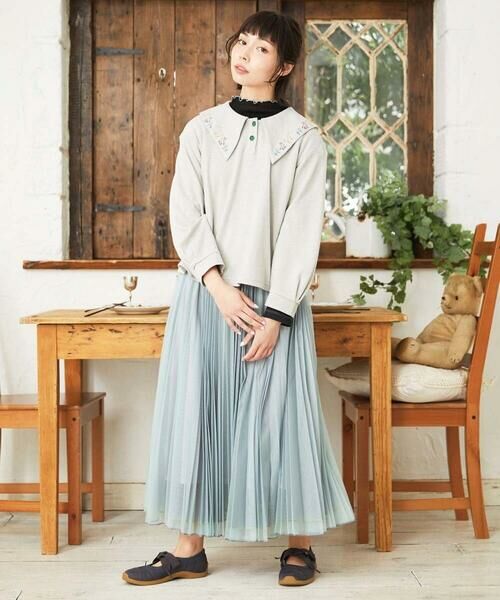 Jocomomola / ホコモモラ カットソー | Aventura セーラーカラーアニマル刺繍入りカットソー | 詳細12