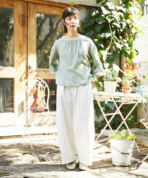 Jocomomola / ホコモモラ カットソー | 天竺フラワー刺繍カットソー | 詳細4