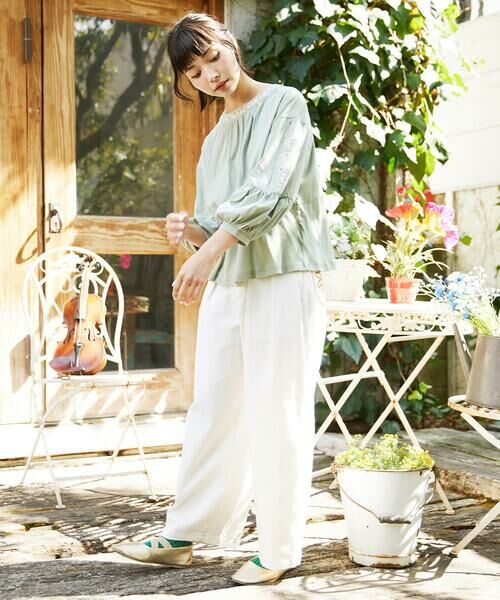 Jocomomola / ホコモモラ カットソー | 天竺フラワー刺繍カットソー | 詳細5