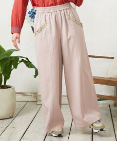 Jocomomola / ホコモモラ その他パンツ | Facil 刺繍入りツイルワイドパンツ