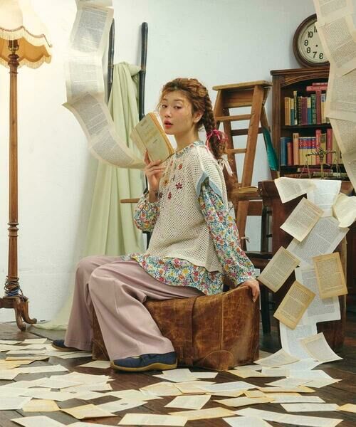 Jocomomola / ホコモモラ その他パンツ | Facil 刺繍入りツイルワイドパンツ | 詳細10