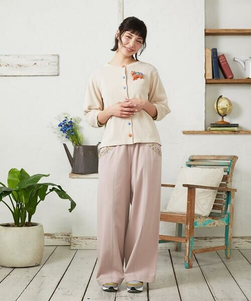 Jocomomola / ホコモモラ その他パンツ | Facil 刺繍入りツイルワイドパンツ | 詳細4