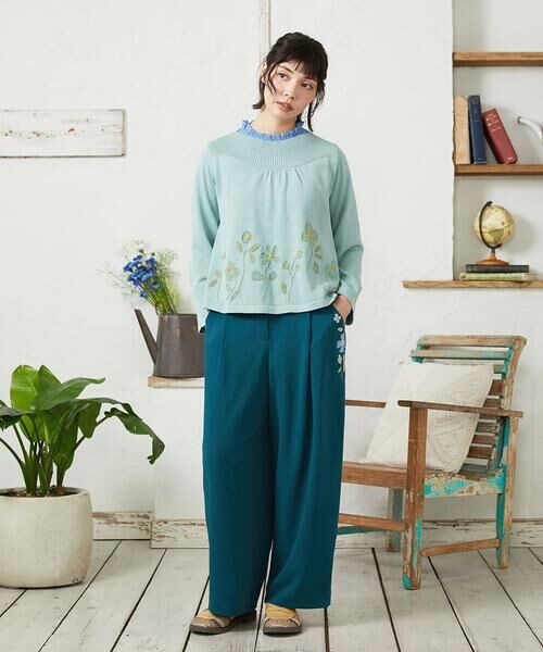 Jocomomola / ホコモモラ チノ・ワークパンツ | El Rucio フラワーアップリケポンチパンツ［オケージョン/セレモニー］ | 詳細3