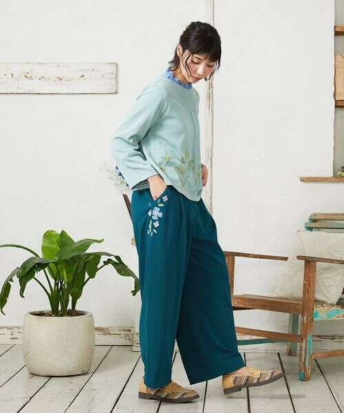 Jocomomola / ホコモモラ チノ・ワークパンツ | El Rucio フラワーアップリケポンチパンツ［オケージョン/セレモニー］ | 詳細4